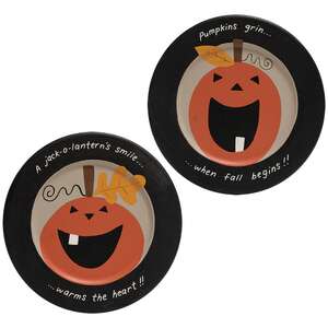 Pumpkins Grin Plate, 2 Asstd.