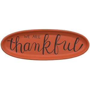 We Are Thankful Oval Tray