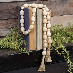 Natural Oval Bead Garland w/Tassels #36795