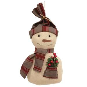 Red Stripe Snowman w/Hanger