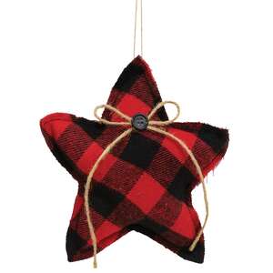 Buffalo Check Star Ornament