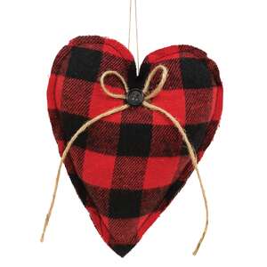 Buffalo Check Heart Ornament