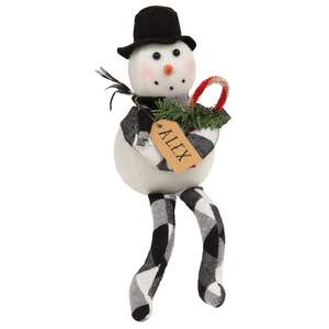 Alex Black & White Buffalo Check Snowman