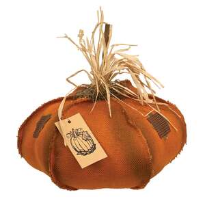 Orange Burlap Patches Pumpkin, 15" #CS38538