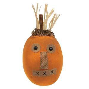 Primitive Orange Pumpkin Face