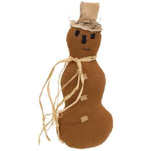 Primitive Tan Snowman w/Hat