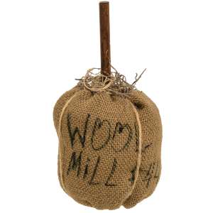 Burlap Wool Mill Pumpkin #CS38634