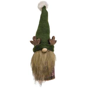 Green Reindeer Gnome Felted Sitter