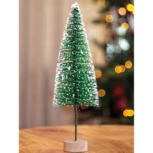 Snowy Bottle Brush Tree, 10" 18167