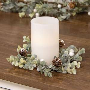 Holiday Ombre Boxwood Candle Ring, 3.5" 18187