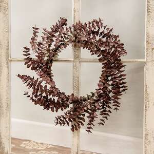 Burgundy Fall Ombre Eucalyptus Leaf Wreath 18209;
