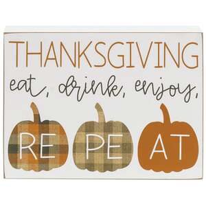 Eat Drink Enjoy Pumpkins Box Sign