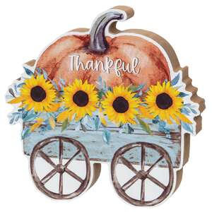Thankful Pumpkin & Sunflower Wagon Chunky Sitter