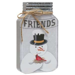 Friends Snowman Chunky Mason Jar Sitter