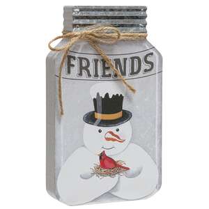 Friends Snowman Chunky Mason Jar Sitter;