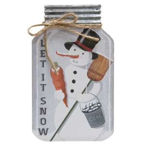 Let It Snowman Chunky Mason Jar Sitter #36191