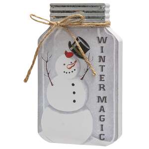 Winter Magic Snowman Chunky Mason Jar Sitter #36192