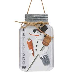 Let It Snowman Mason Jar Hanger;