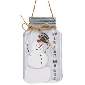 Winter Magic Snowman Mason Jar Hanger #36194