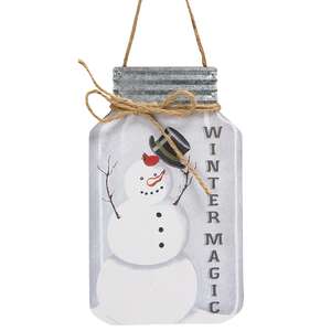 Winter Magic Snowman Mason Jar Hanger;