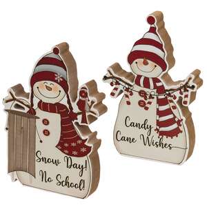 Candy Cane Wishes Chunky Snowman, 2 Asstd.