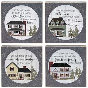 Friends and Family Winter House Square Block, 4 Asstd.