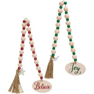 Believe or Joy Beaded Garland, 2 Asstd.