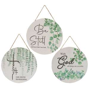 Floral Comfort Round Sign, 3 Asstd.