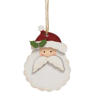 Santa With Holly Ornament #36467