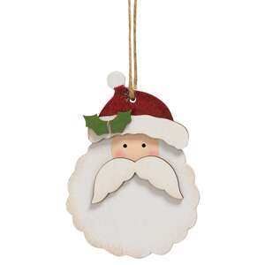 Santa With Holly Ornament