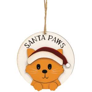 Santa Paws Kitty Ornament #36468