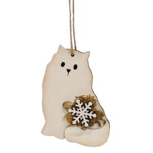 Snowy Snowflake Cat Ornament
