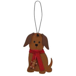 Dog With Gingerbread Scarf Ornament