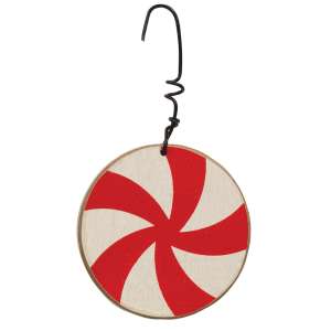 Peppermint Candy Wooden Ornament #36611