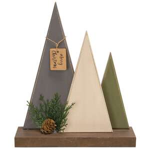 Farmhouse Christmas Tree Trio On Base