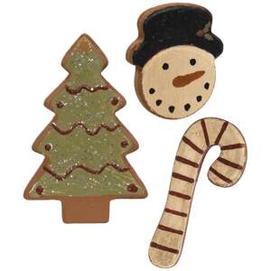 3/Set, Wooden Christmas Cookies #36803