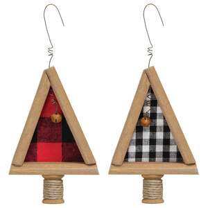 5" Felt & Wood Primitive Tree Ornament, 2 Asstd.;