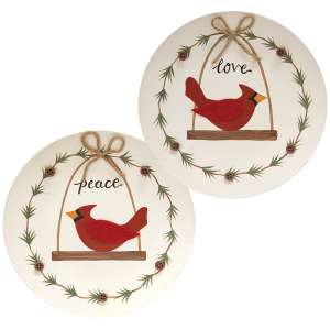 Peace & Love Cardinal Plate, 2 Asstd. #36712