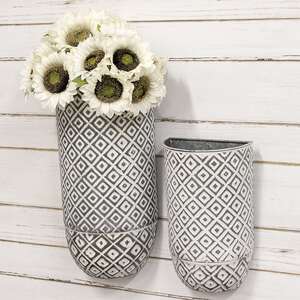 Shabby Chic Round Geometric Wall Buckets, 2/Set 54148;