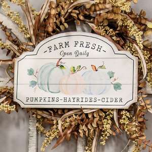 Farm Fresh Pumpkins Hayrides Cider Wood Sign 65269;