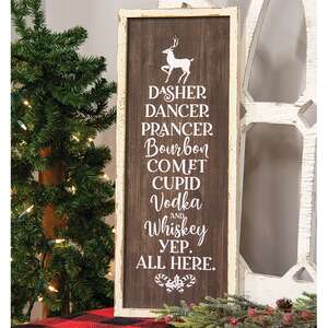 Dasher Dancer Prancer Bourbon Wood Sign 65297