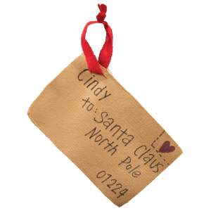 Santa Claus Letter Ornament, Cindy #CS38532
