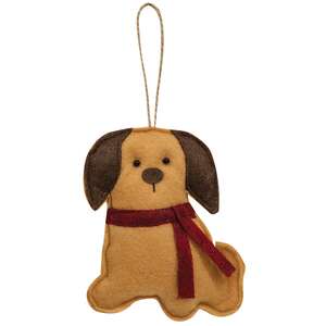 Felt Dog with Scarf Ornament