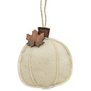 Cream Pumpkin Felt Ornament
