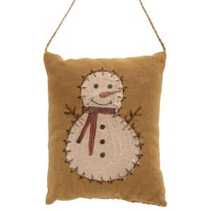 Primitive Snowman Pillow Ornament #CS38586