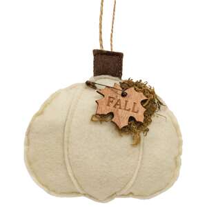 Cream Pumpkin Felt Ornament #CS38599