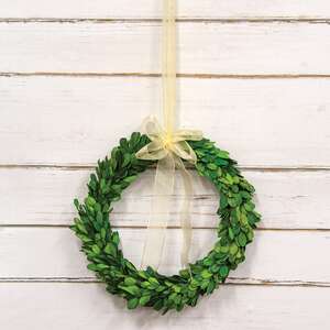 Preserved Boxwood Ring with Ribbon, 10" Dia. F025;