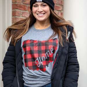 Ohio Buffalo Check T-Shirt, Heather Graphite L104