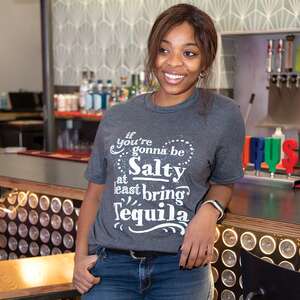 If You're Gonna Be Salty Bring Tequila T-Shirt, Heather Dark Gray L96XXL;