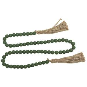 Green Beaded Garland w/Tassels, 48"